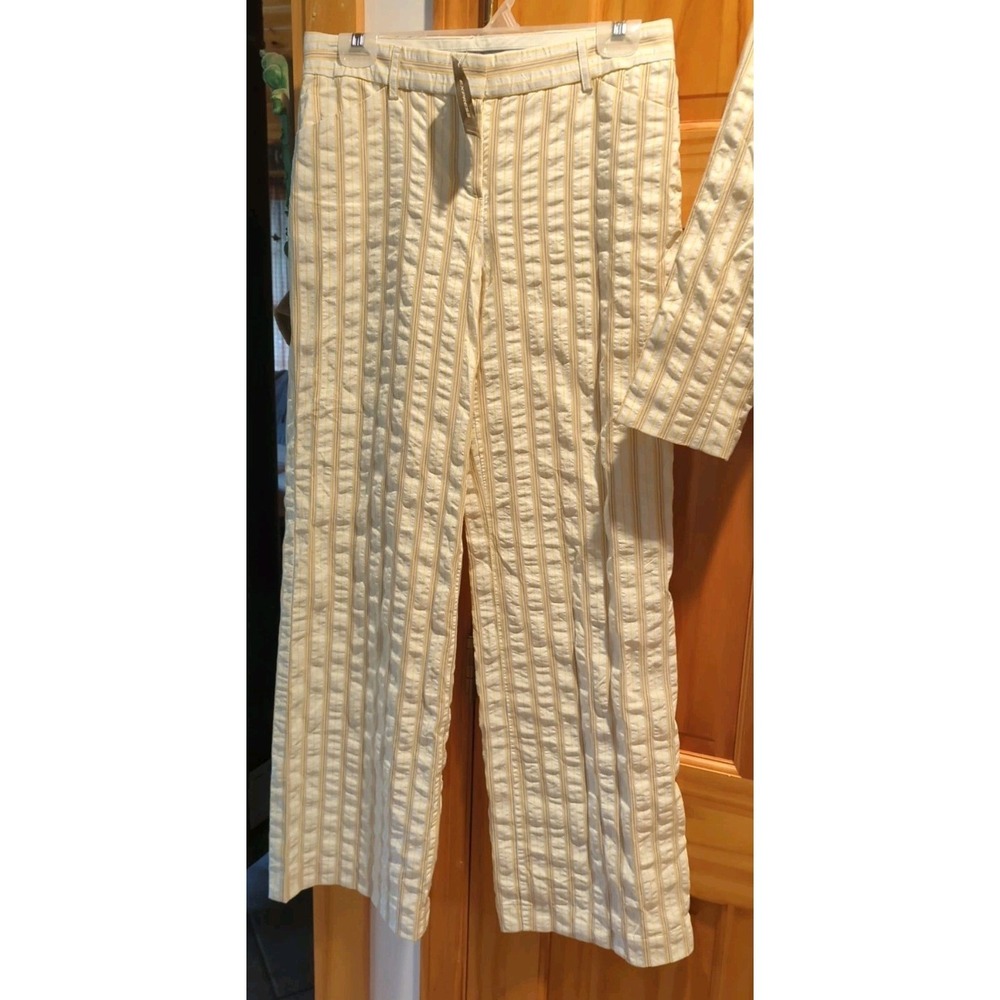 New Express Women's Suit - Blazer and Pants Set Size 4 Pinstripe Cream READ! - Picture 3 of 13